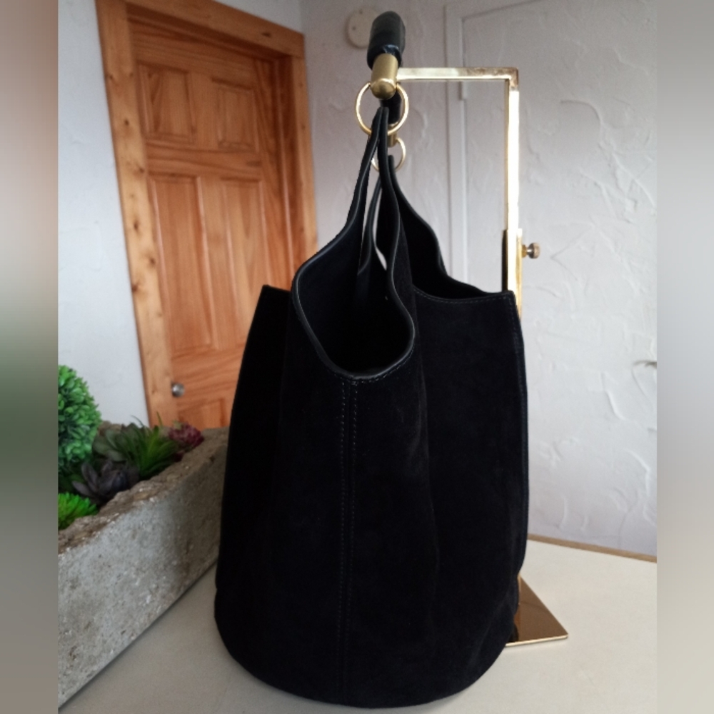 J.McLaughlin Large, Black Suede Sanne Top Handle Tote - Picture 6 of 16